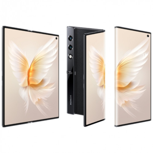 Honor V Purse 5G, 16 Go + 512 Go, empreinte digitale latérale, 7,71 pouces + 6,45 pouces MagicOS 7.2 Qualcomm Snapdragon 778G Octa Core, réseau : 5G, OTG, NFC, ne prend pas en charge Google Play (noir) SH002B526-014