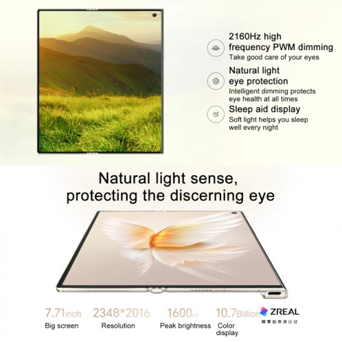 Honor V Purse 5G, 16 Go + 256 Go, empreinte digitale latérale, 7,71 pouces + 6,45 pouces MagicOS 7.2 Qualcomm Snapdragon 778G Octa Core, réseau : 5G, OTG, NFC, ne prend pas en charge Google Play (noir) SH001B1125-014