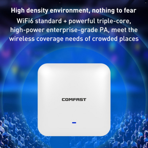 COMFAST CF-E393AX 3000 Mbps WIFI6 double fréquence AP intérieur sans fil monté au plafond (blanc) SC101A124-010