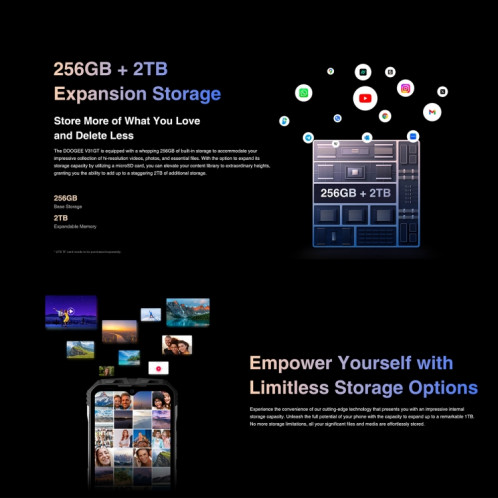  DOOGEE V31 GT, 12 Go + 256 Go, caméra d'imagerie thermique, empreinte digitale latérale, batterie 10800 mAh, 6,58 pouces Android 13 Dimensity 1080 Octa Core, réseau : 5G, OTG, NFC, prise en charge SD501C1425-025