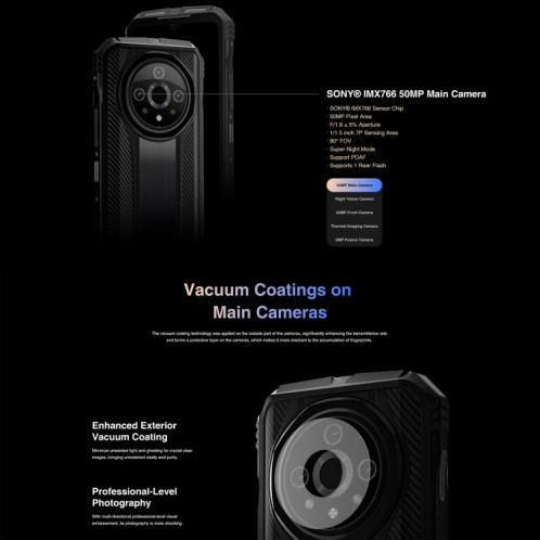  DOOGEE V31 GT, 12 Go + 256 Go, caméra d'imagerie thermique, empreinte digitale latérale, batterie 10800 mAh, 6,58 pouces Android 13 Dimensity 1080 Octa Core, réseau : 5G, OTG, NFC, prise en charge SD501C1425-025