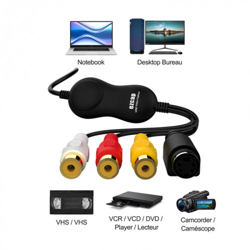 Carte de capture vidéo UVC USB2.0 Ezcap 158A sans pilote SE63981084-07