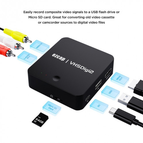 Enregistreur vidéo analogique portable Ezcap 181, aucun PC requis SE6469111-08