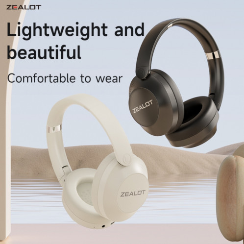 Écouteur Bluetooth à réduction de bruit supra-auriculaire Zealot B38 (blanc) SZ301A1878-010