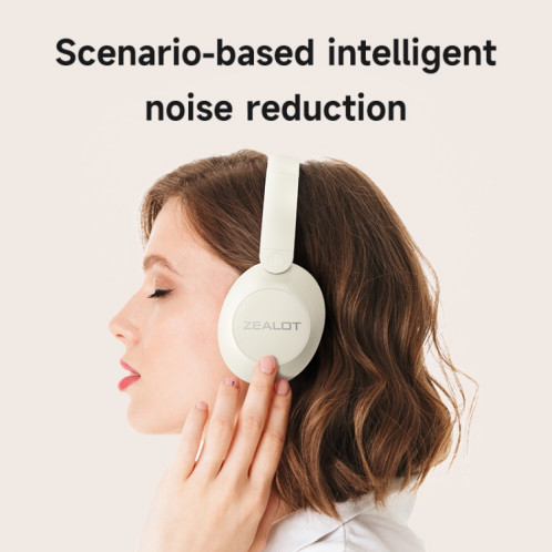 Écouteur Bluetooth à réduction de bruit supra-auriculaire Zealot B38 (blanc) SZ301A1878-010