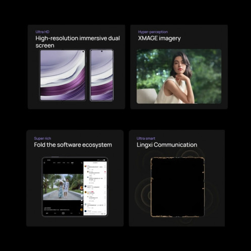 HUAWEI Mate X5, 12 Go + 512 Go, 7,85 pouces + 6,4 pouces HarmonyOS 4.0.0 Kirin 9000S 7nm Octa-Core 2,16 GHz, OTG, NFC, ne prend pas en charge Google Play (Or) SH102E385-018