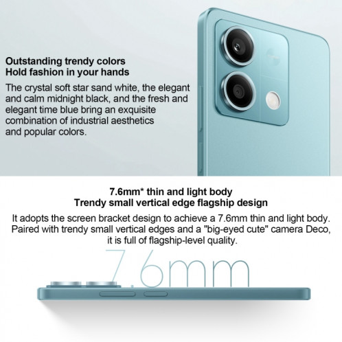 Xiaomi Redmi Note 13 5G, 6 Go + 128 Go, 6,67 pouces MIUI 14 Mediatek Dimensity 6080 Octa Core jusqu'à 2,4 GHz, réseau : 5G (noir) SX301C1000-010