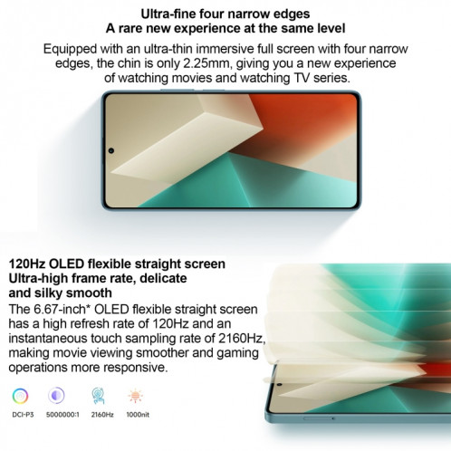 Xiaomi Redmi Note 13 5G, 6 Go + 128 Go, 6,67 pouces MIUI 14 Mediatek Dimensity 6080 Octa Core jusqu'à 2,4 GHz, réseau : 5G (blanc) SX301B1575-010