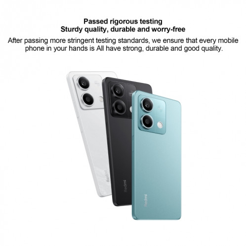 Xiaomi Redmi Note 13 5G, 6 Go + 128 Go, 6,67 pouces MIUI 14 Mediatek Dimensity 6080 Octa Core jusqu'à 2,4 GHz, réseau : 5G (blanc) SX301B1575-010