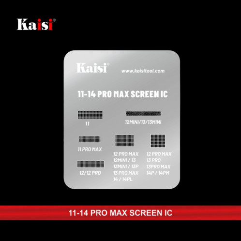 Kaisi LCD Screen IC BGA Reballing Pochoir pour iPhone 11 à 14 Pro Max SK67481587-06