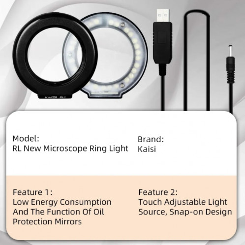 Kaisi RL1 28 perles de lampe Interface USB luminosité réglable Microscope LED anneau lumineux SK67541477-08