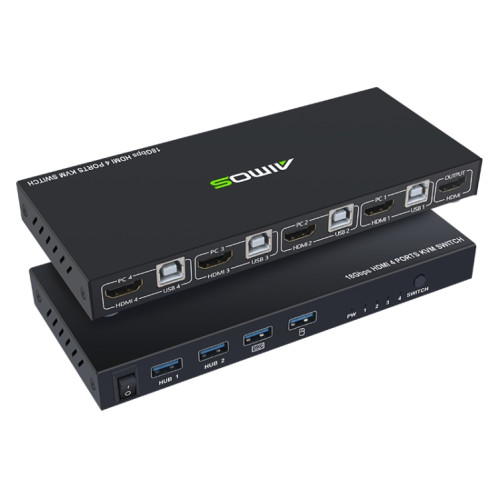 AIMOS AM-KVM401 4K 60 Hz HDMI 4 entrées 1 sortie KVM SH6810241-011