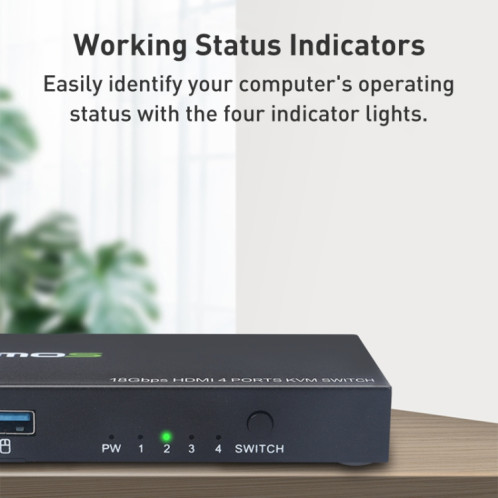 AIMOS AM-KVM401 4K 60 Hz HDMI 4 entrées 1 sortie KVM SH6810241-011