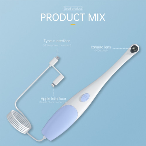 AN109 8LED 3.0MP Endoscope oral visible 2 en 1 (violet) SH801A1913-07