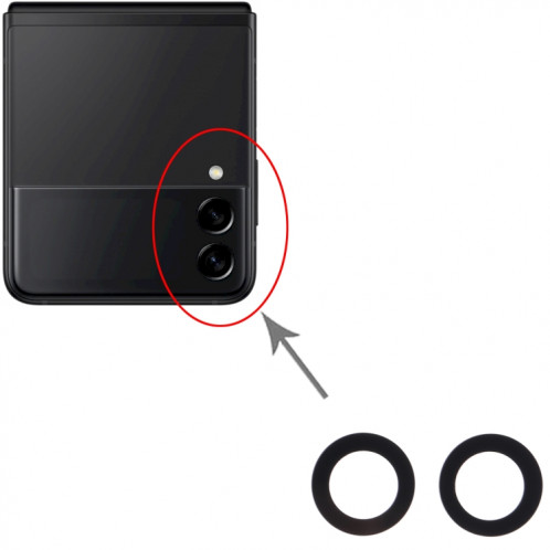 Objectif de caméra arrière pour Samsung Galaxy Z Flip3 5G SM-F711B, 10 pièces SH24071509-04