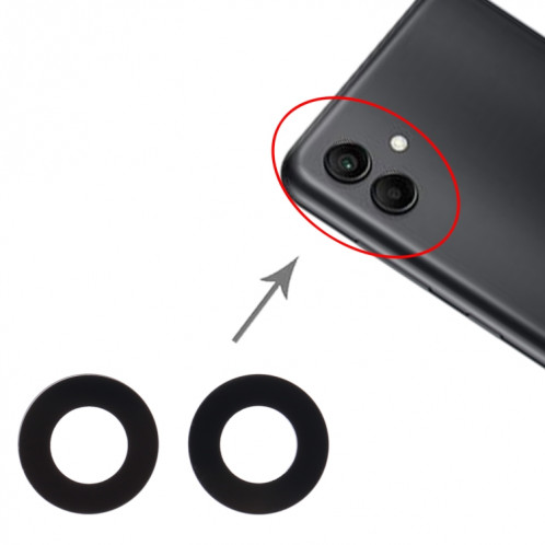 Objectif de caméra arrière pour Samsung Galaxy A04 SM-A045F, 10 pièces SH2413754-04