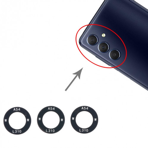 Objectif de caméra arrière pour Samsung Galaxy M54 SM-M546B, 10 pièces SH24191650-04