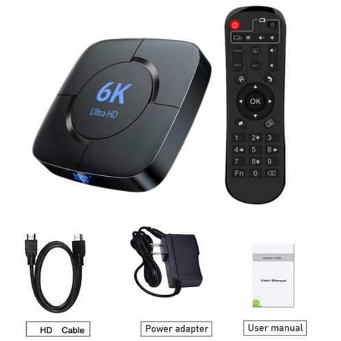 Boîtier Smart TV 6K Ultra HD Android 12.0 avec télécommande, 4 Go + 32 Go, Allwinner H616 1,5 GHz Quad-Core () SH602A1576-011