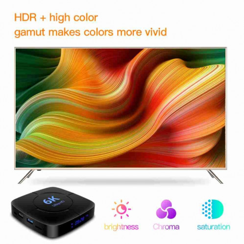 Boîtier Smart TV 6K Ultra HD Android 12.0 avec télécommande, 2 Go + 16 Go, Allwinner H616 1,5 GHz Quad-Core (prise UE) SH601A271-011