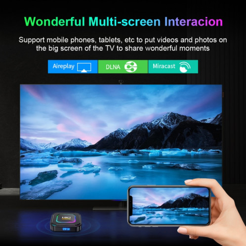 HK1 RBOX K8 8K Android 13.0 Smart TV Box avec télécommande, 2 Go + 16 Go, RK3528 Quad-Core () SH701A885-013