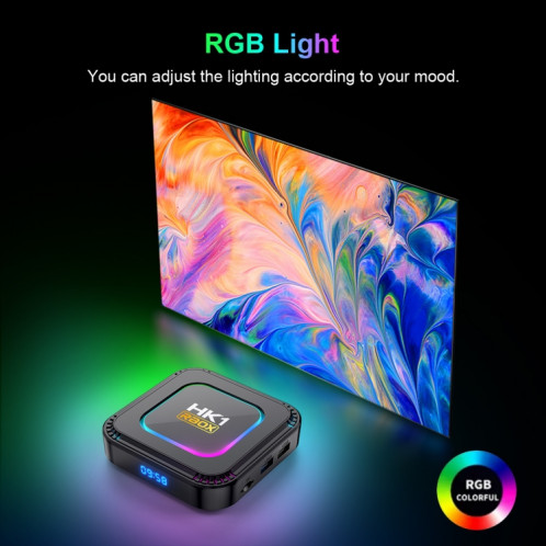 HK1 RBOX K8 8K Android 13.0 Smart TV Box avec télécommande, 2 Go + 16 Go, RK3528 Quad-Core () SH701A885-013