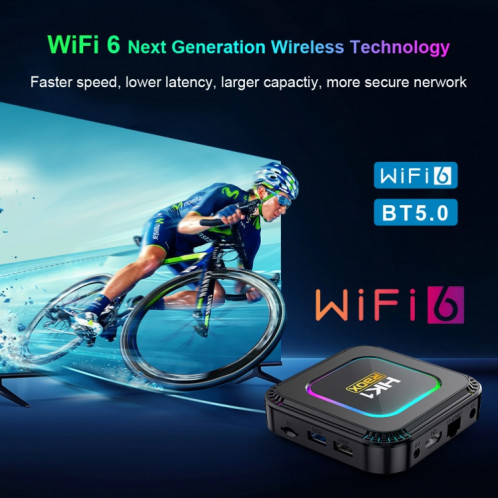HK1 RBOX K8 8K Android 13.0 Smart TV Box avec télécommande, 4 Go + 32 Go, RK3528 Quad-Core () SH702A283-013