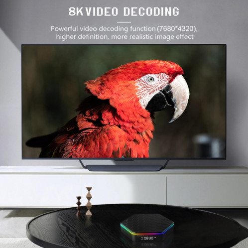 Boîtier Smart TV T95Z Plus 8K WiFi6 Android 12.0 avec télécommande, 4 Go + 128 Go, Allwinner H618 Quad-Core () SH304A494-013