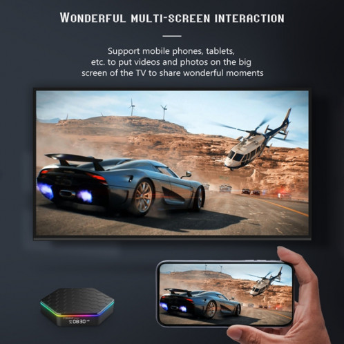 Boîtier Smart TV T95Z Plus 8K WiFi6 Android 12.0 avec télécommande, 4 Go + 128 Go, Allwinner H618 Quad-Core () SH304A494-013
