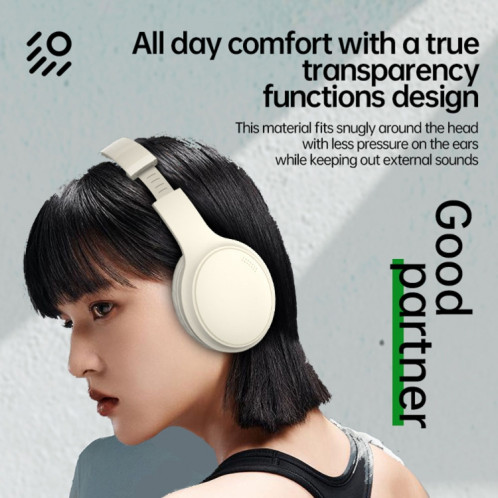 BT037 Casque stéréo sans fil Bluetooth ANC à réduction de bruit (Beige) SH001A1847-07
