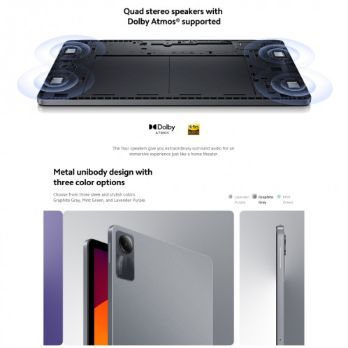 Xiaomi Redmi Pad SE 11 pouces, 6 Go + 128 Go, MIUI Pad 14 OS Qualcomm Snapdragon 680 Octa Core, ne prend pas en charge Google Play (vert) SX701B1082-010