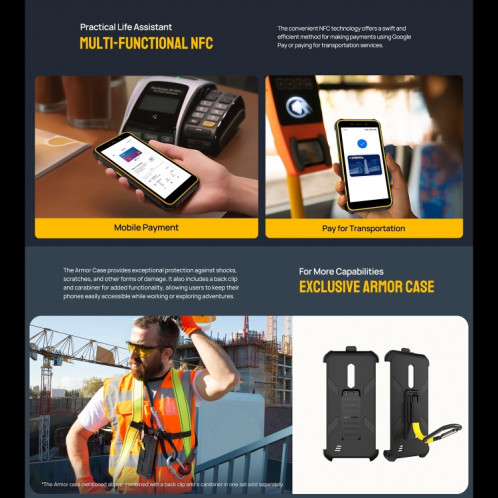 Ulefone Armor X12, 3 Go + 32 Go, téléphone robuste, déverrouillage facial, 5,45 pouces Android 13 Go MediaTek Helio A22 Quad Core, réseau : 4G, NFC (certains orange) SU201C872-014