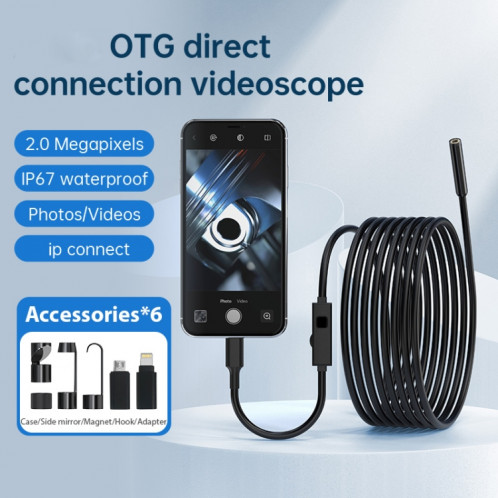YP105 Objectifs 8 mm 2MP HD Endoscope industriel Prise en charge de la connexion directe du téléphone portable, longueur: 10 m SH4904760-09