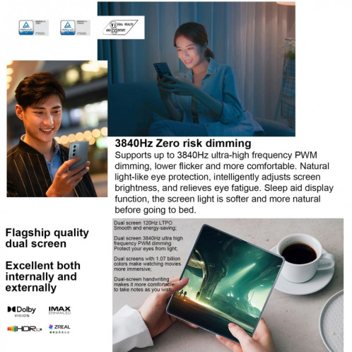 Honor Magic Vs2, 12 Go + 256 Go, empreinte digitale latérale, 7,92 pouces + 6,43 pouces MagicOS 7.2 Snapdragon 8+ Gen1 Octa-Core 3,0 GHz, OTG, NFC, ne prend pas en charge Google Play (bleu) SH201A1378-015
