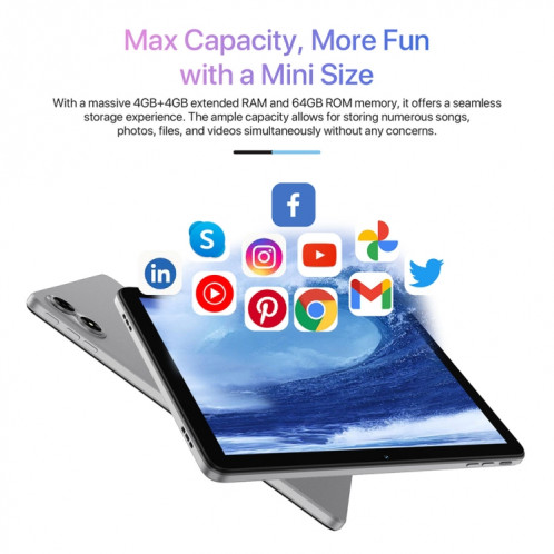  Tablette PC UMIDIGI G1 Tab 10,1 pouces, 4 Go + 64 Go, Android 13 RK3562 Quad-Core, version mondiale avec Google, prise UE (gris sidéral) SU301A494-013