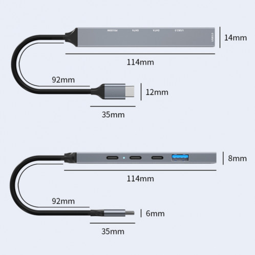 Station d'accueil multifonctionnelle ADS-809 PD 100W 5 en 1 avec port USB-C/Type-C SH7518497-09