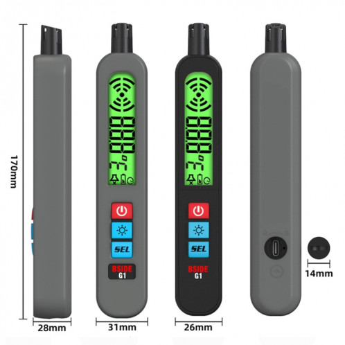 Détecteur de gaz combustible rechargeable portable BSIDE G1 SB7546517-010