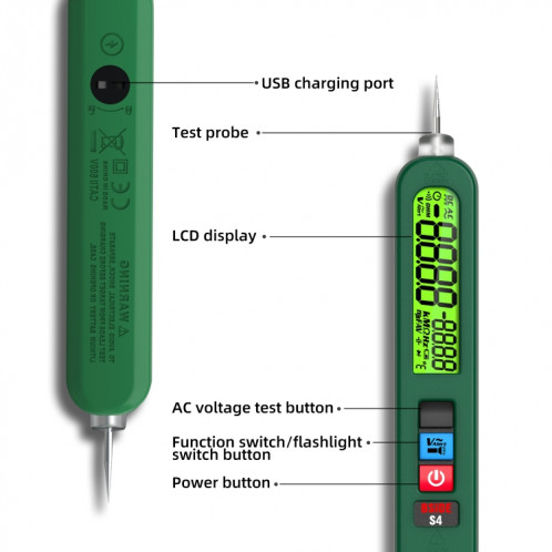 Stylo intelligent de charge par induction de tension alternative BSIDE S4 (stylo à un mot) SB401B60-010