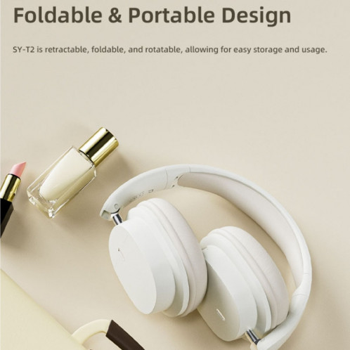 Casque de jeu sans fil pliable haute définition stéréo ENC à réduction de bruit T2 avec micro (kaki) SH501B1312-011