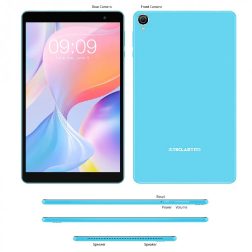 Tablette Teclast P80T 8,0 pouces, 4 Go + 64 Go, Android 12 Allwinner A33 Quad Core, version mondiale prise en charge de Google Play (bleu) ST601A713-012