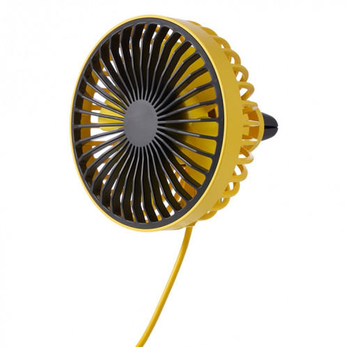 F829 Ventilateur de refroidissement électrique de sortie d'air de voiture portable avec lumière LED (jaune) SH701D1327-014