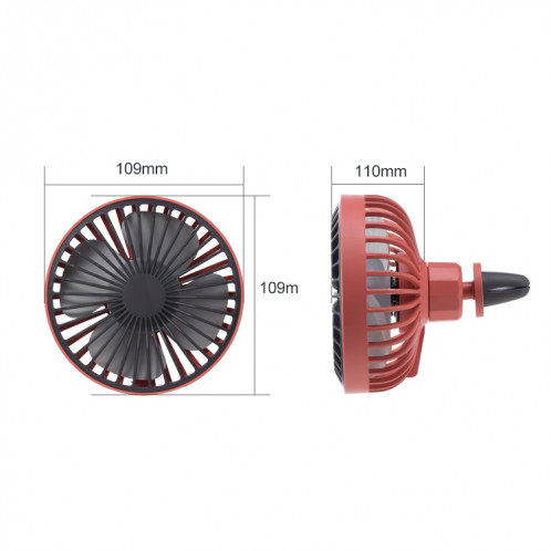 F829 Ventilateur de refroidissement électrique de sortie d'air de voiture portable avec lumière LED (jaune) SH701D1327-014