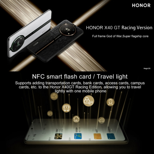 Honor X40 GT Racing, 12 Go + 256 Go, 6,81 pouces Magic OS 7.0 Snapdragon 888 Octa Core jusqu'à 2,84 GHz, réseau : 5G, OTG, NFC, non compatible avec Google Play (Racing Silver) SH001C1412-08