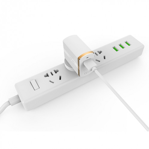 LDNIO A1302Q 2 en 1 18W QC3.0 Interface USB grille forme chargeur de voyage chargeur de téléphone portable avec câble de données Micro USB, prise ue SL19021573-08