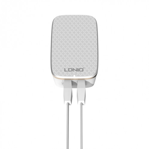 LDNIO A2204 2 en 1 12W double interface USB chargeur de voyage chargeur de téléphone portable avec câble de données Micro USB, prise ue SL2602553-07
