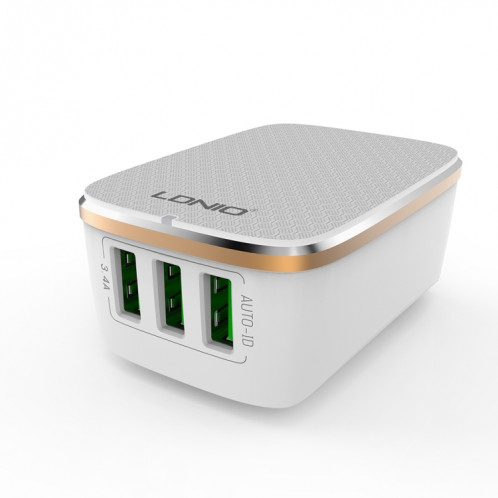 LDNIO A3304 17W 3 Interfaces USB Chargeur de voyage Chargeur de téléphone portable, SL28021525-07