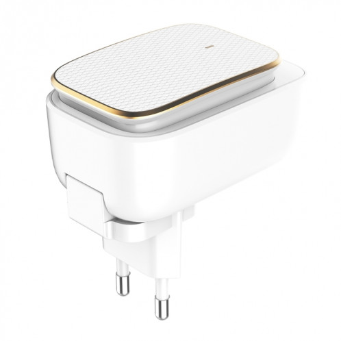 LDNIO A3305 3.4A 3 interfaces USB chargeur de voyage chargeur de téléphone portable, prise en charge de la veilleuse LED tactile, avec câble de données à 8 broches, prise ue SL3003664-08