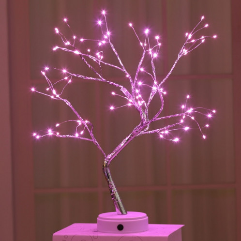 108 LED lampe de table arbre fil de cuivre décoration créative veilleuse à commande tactile (lumière rose) SH4003324-04