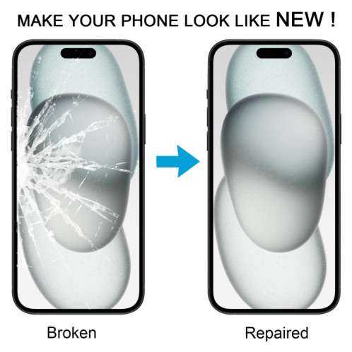 Lentille extérieure en verre pour écran avant de l'iPhone 15, avec adhésif OCA optiquement transparent SH97011488-07