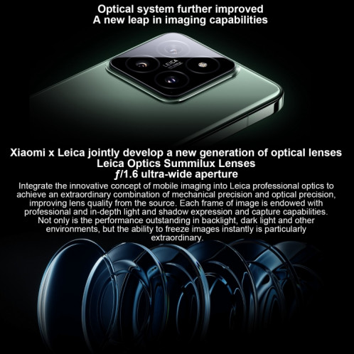 Xiaomi 14, 16 Go + 512 Go, 6,36 pouces Xiaomi HyperOS Snapdragon 8 Gen 3 Octa Core 4 nm jusqu'à 3,3 GHzz, NFC, réseau : 5G (blanc) SX303A1560-014