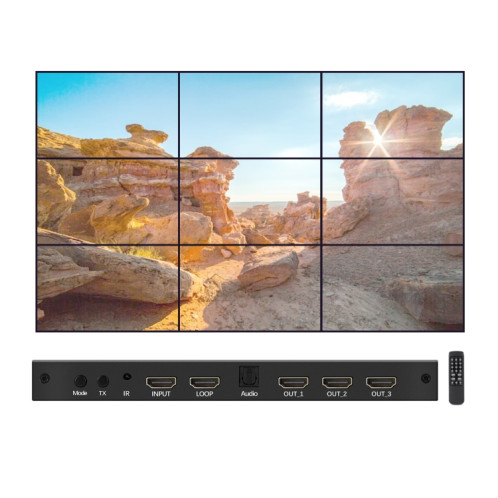 NK-330 3x3 4K 9 écran HDMI DVI TV contrôleur mural vidéo séparateur multi-écran processeur épisseur, Type de prise: prise AU (noir) SH202A1725-08